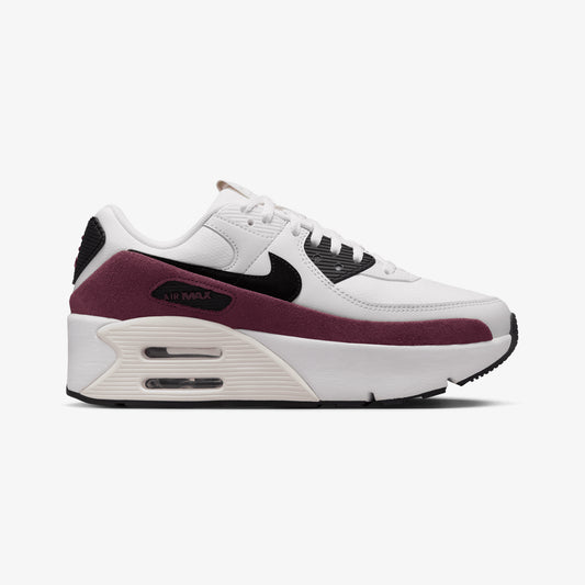 Nike | WMN'S AIR MAX 90 LV8  { SAIL/BLACK-NIGHT MAROON-PHANTOM