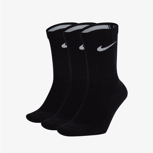 NIKE | PERFORMANCE LIGHTWEIGHT TRAINING CREW SOCKS (3 PAIRS) { BLACK/WHITE