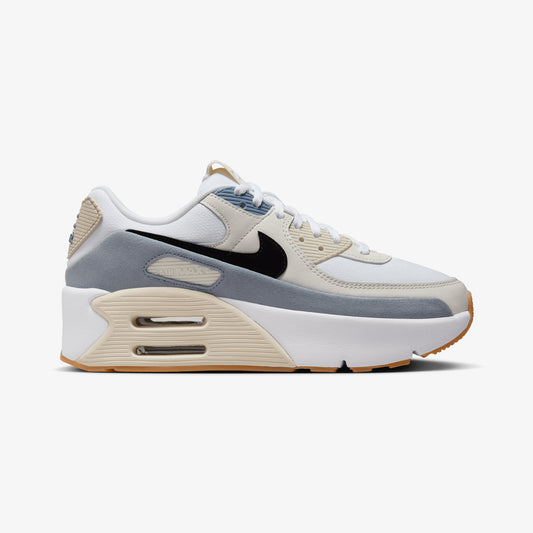 NIKE | WMN'S AIR MAX 90 LV8 { WHITE/BLACK-ASHEN SLATE-LT OREWOOD BRN